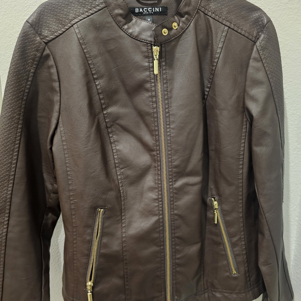 Baccini Women's Brown Leather Jacket